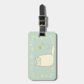 Flaumige Katze und gelber Schmetterling Gepäckanhänger (Vorderseite vertikal)