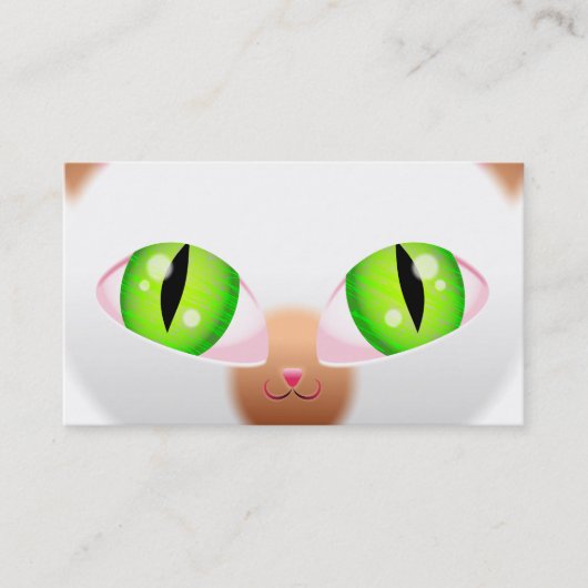 Flaumige Katze Visitenkarte (Vorderseite)