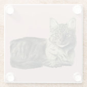 Flaumige Katzen-Aquarell-Malerei Glasuntersetzer (Rückseite)