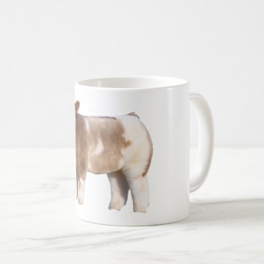 Flaumige Kuh-Kaffee-Tasse Kaffeetasse (VorderseiteRechts)