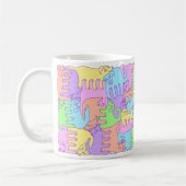 Flaumige Regenbogen-Hunde Kaffeetasse (Links)