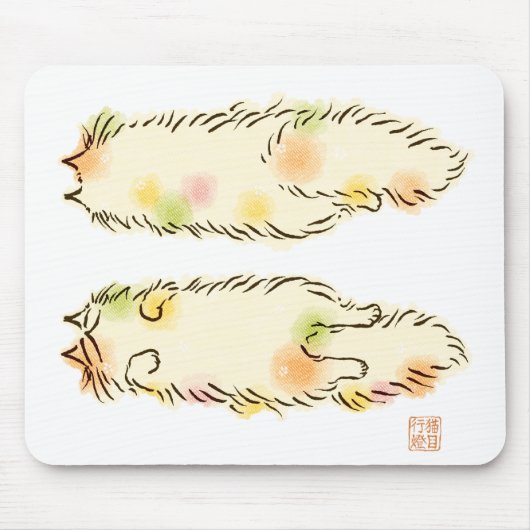Flaumige Reinfall-Katze (Kaliko) Mousepad (Vorne)
