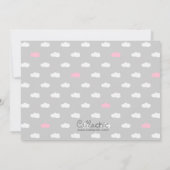 Flaumige Schafe mit Wolken-Einladung (graues Rosa) Einladung (Rückseite)