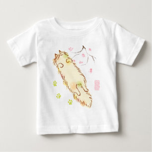 Flaumige schläfrige Katze Baby T-shirt