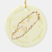 Flaumige schläfrige Katze Keramik Ornament (Hinten)