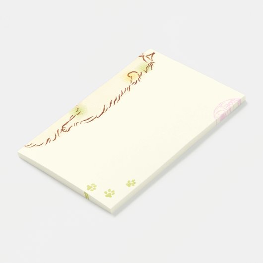 Flaumige schläfrige Katze Post-it Klebezettel (angewinkelt)