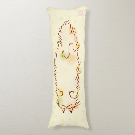 Flaumige schläfrige Katze Seitenschläferkissen (Vorderseite Vertikal)