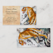 Flaumige Tigerkunst des coolen orientalischen Visitenkarte (Vorne/Hinten)