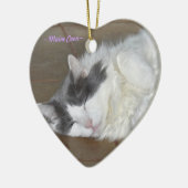 Flaumige Verzierung Katze niedlichen Schlafens Keramik Ornament (Links)