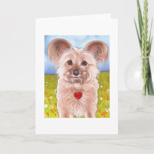 Flaumige Welpengrußkarte Karte (Vorderseite)