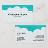 Flaumige Wolken - Türkis Visitenkarte (Vorne/Hinten)