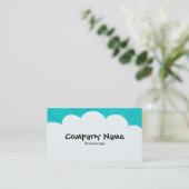 Flaumige Wolken - Türkis Visitenkarte (Stehend Vorderseite)
