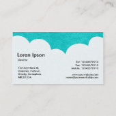 Flaumige Wolken - Türkis Visitenkarte (Rückseite)