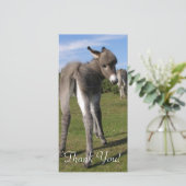 Flaumiger Baby-Esel mit Mutter Dankeskarte (Stehend Vorderseite)