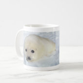 Flaumiger Harfen-Siegel-Welpe Kaffeetasse (Vorderseite Links)