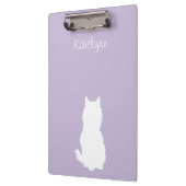 Flaumiger Kitty und Tatzen auf Lila Klemmbrett (Links)