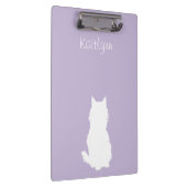 Flaumiger Kitty und Tatzen auf Lila Klemmbrett (Rechts)