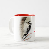 Flaumiger Specht-Tee-Becher personifizieren Zweifarbige Tasse (Vorderseite Links)