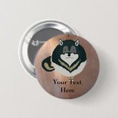 Flaumiger Wolf-Knopf Button (Vorne & Hinten)