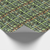 Flaumiges gesponnenes grafisches Leinwand-Grün Geschenkpapier (Ecke)