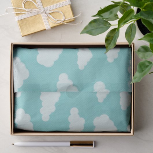 Flaumiges Wolken-blauer Himmel-Wolken-Muster Seidenpapier (Geschenk)