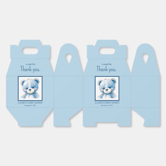 Flauschig blauer Bär Geschenkschachtel (Ungeklappt)