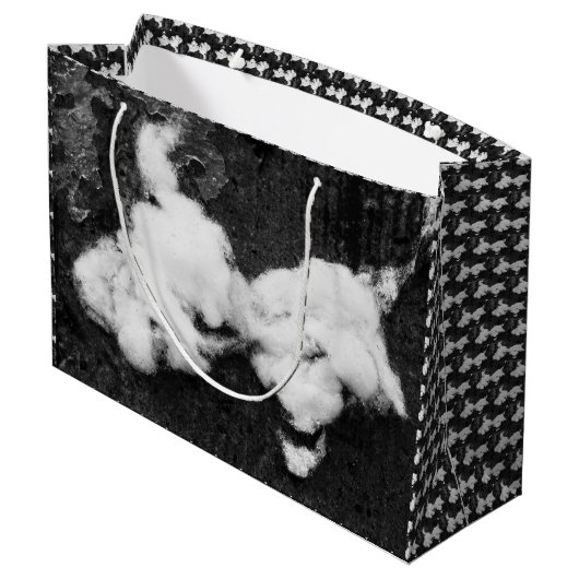 Flauschig große Geschenktasche Geschenktüte (Rückseite Schrägansicht)