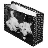 Flauschig große Geschenktasche Geschenktüte (Vorderseite Schrägansicht)