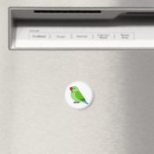 Flauschig-grüner Indianerpapagei Magnet (In Situ (Geschirrspüler))