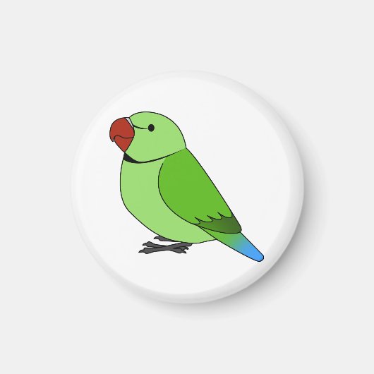 Flauschig-grüner Indianerpapagei Magnet (Vorne)