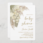 Flauschig Pampas getrocknete Palmen Lunaria Babydu Einladung (Vorne/Hinten)