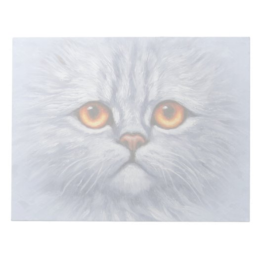 Flauschig Tabby Cat Kitten Face Light Grau Notizblock (Vorderseite)