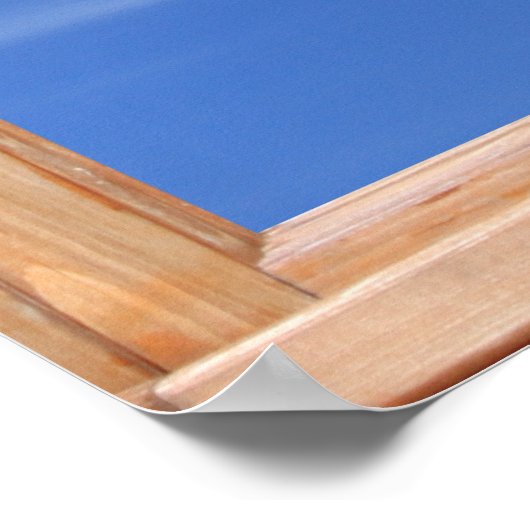 Flauschig weiße Wolkenansicht - Fenstereffekt Poster (Ecke)