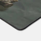 Flauschig weißer Glattleder Schreibtischunterlage (Ecke)