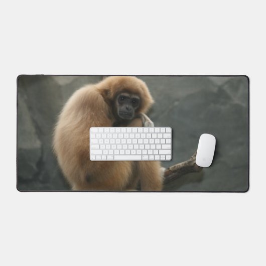 Flauschig weißer Glattleder Schreibtischunterlage (Tastatur & Maus)