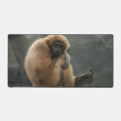 Flauschig weißer Glattleder Schreibtischunterlage (Vorderseite)