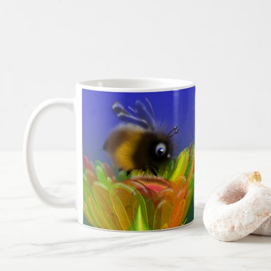 Flauschige Biene Einladung Kaffeetasse (Mit Donut)
