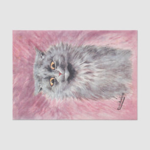 Flauschige Blaue Katze Moody Vintage Katze Seidenpapier