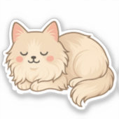 Flauschige Creme-Perserkatze schlafend Aufkleber (Vorderseite)