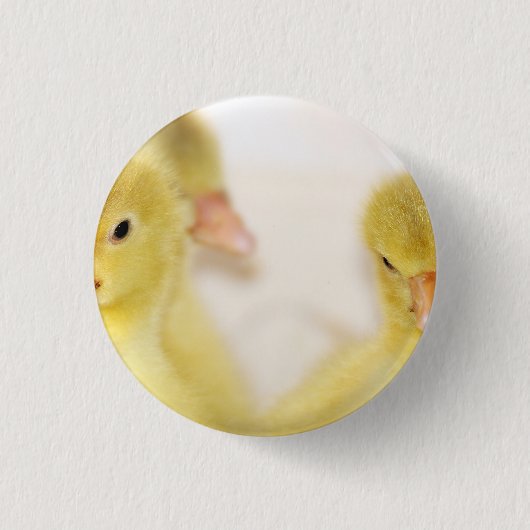 Flauschige gelbe Entlein Button (Vorderseite)