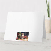 Flauschige Katze mit Weihnachtsbaum Karte (Rückseite)