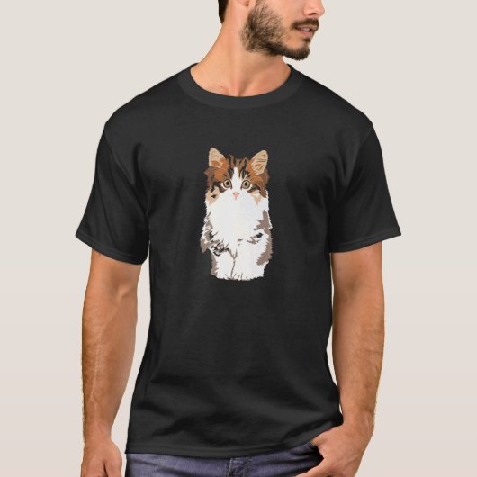 Flauschige Katze T-Shirt (Vorderseite)