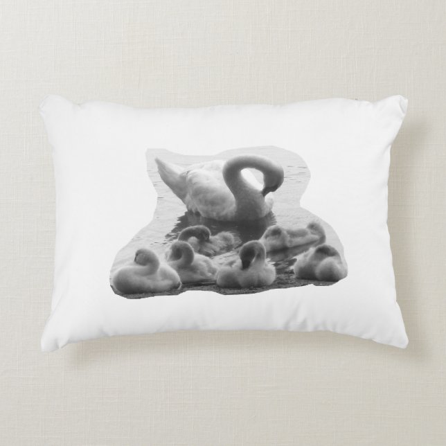 Flauschige Kuschel-Schwäne auf Deinem Kissen (Vorderseite)