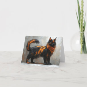 Flauschige Maine Coon-Katze  Dankeskarte