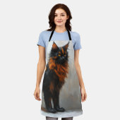 Flauschige Maine Coon-Katze  Schürze (Getragen)