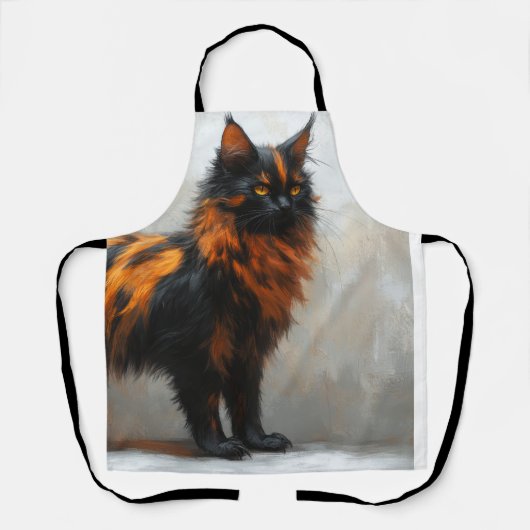 Flauschige Maine Coon-Katze  Schürze (Vorderseite)