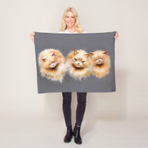 Flauschige Perserkatzen Vintage Whimsical Art-Deck