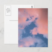 Flauschige Pfirsichwolken bei Sonnenuntergang Postkarte (Vorne/Hinten)