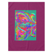 Flauschige Regenbogenfarbene Blume Tischdecke (Vorderseite)