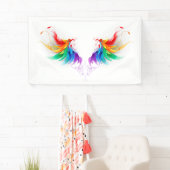 Flauschige Regenbogenflügel Banner (Insitu)
